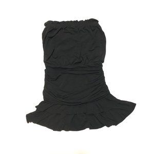 BCBG DESIGNER BLACK STRAPLESS SHIRT